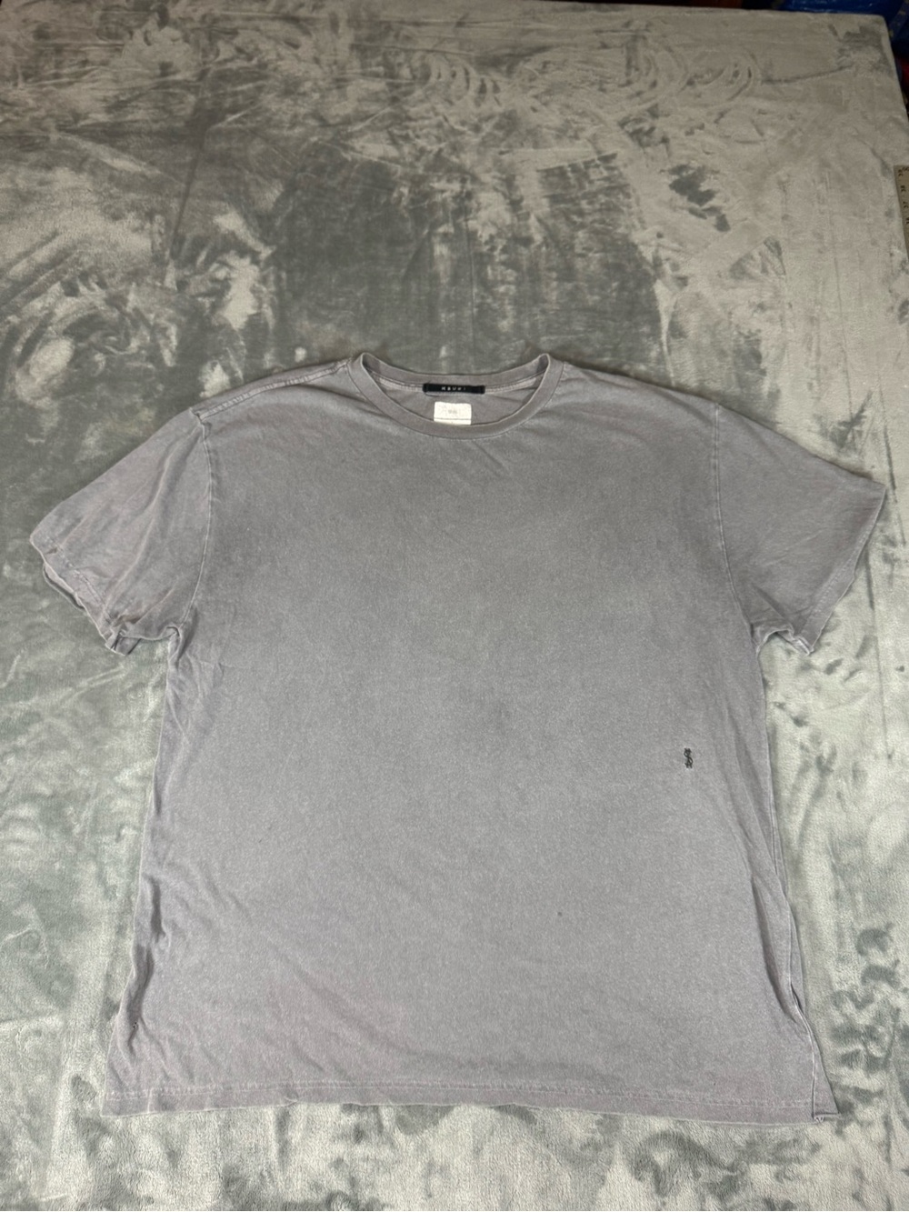 Ksubi Short Sleeve Washed Crew T-Shirt in Light Gray